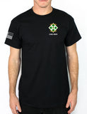 Chapel Corps 50-50 Blend Black Unisex PT Short Sleeve Shirt. Approved for PT