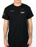 PED 50-50 Blend Black Unisex PT Short Sleeve Shirt. Approved for PT