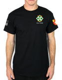 Assault 50-50 Blend Black Unisex PT Short Sleeve Shirt. Approved for PT