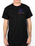 50-50 Blend Black Unisex PT Short Sleeve Shirt (Color Design). Approved for PT