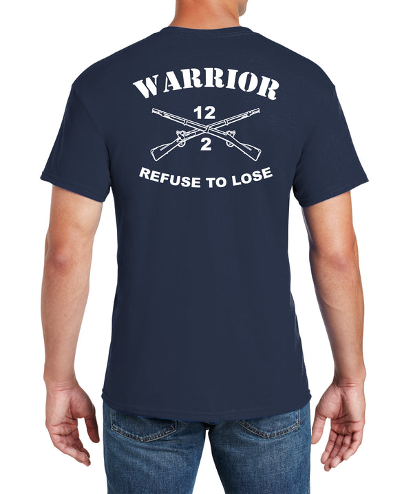 Warrior 50-50 Blend (White Design) Navy Unisex Short Sleeve Shirt