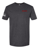 A Battery Charcoal Grey 60-40 Blend Unisex Shirt. This Shirt is NOT Approved or PT