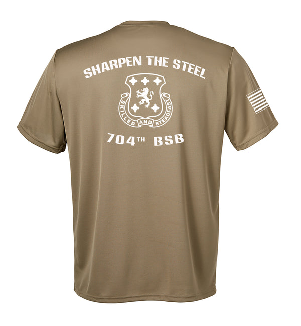 Performance Coyote Tan Closed Mesh Unisex Shirt (White Design). This shirt is NOT approved for PT