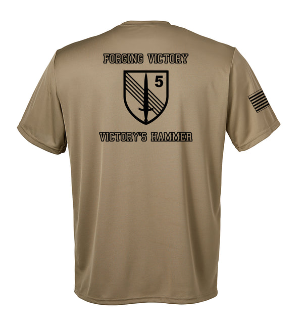 Coyote Tan Performance Closed Mesh Unisex Shirt. This shirt is NOT approved for PT