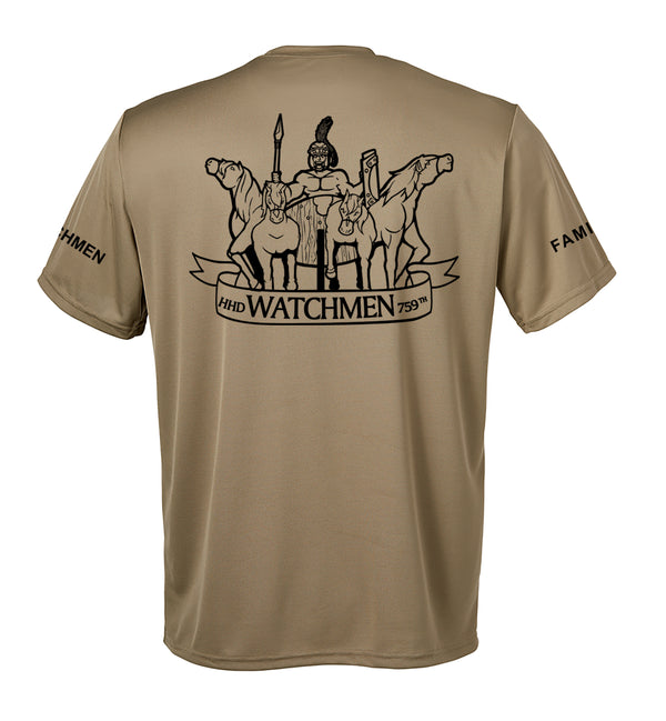 Performance Coyote Tan Closed Mesh Unisex Shirt (Black Design). This shirt is NOT approved for PT