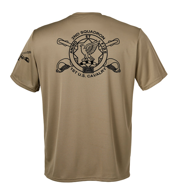 Performance Coyote Tan Closed Mesh Unisex Shirt (Black Design). This shirt is NOT approved for PT