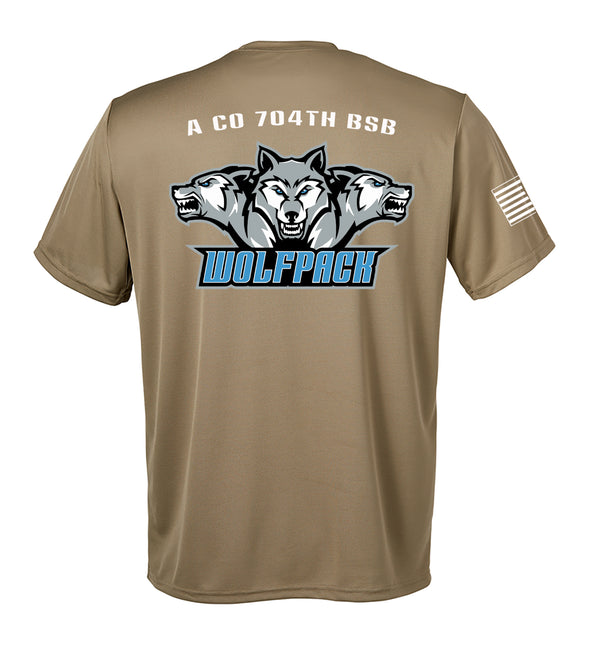 A CO Performance Coyote Tan Closed Mesh Unisex Shirt (White Design). This shirt is NOT approved for PT