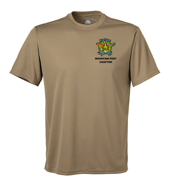 SAMC Color Design Performance Coyote Tan Closed Mesh Unisex Shirt. This shirt is NOT approved for PT