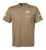 Performance Coyote Tan Closed Mesh Unisex Shirt (White Design). This shirt is NOT approved for PT