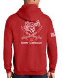 Born to Breach Red Hoodie Sweatshirt. This sweatshirt is NOT approved for PT.