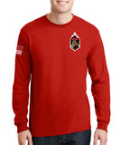 Born to Breach Red Long Sleeve 50-50 Blend Unisex Shirt. This shirt IS approved for PT