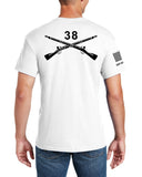 White Front Crest Unisex Short Sleeve Shirt. Comes in Multiple Colors. Not Approved for PT