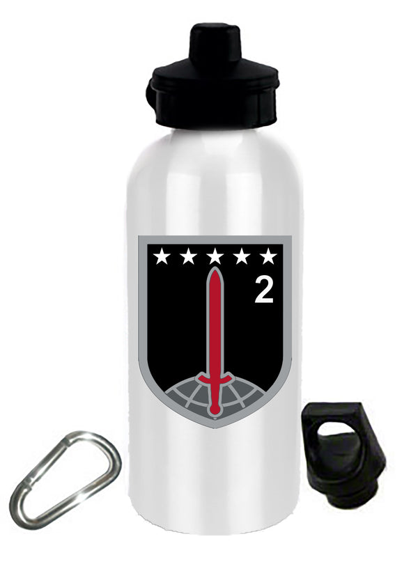 2d MDTF 20 oz Stainless Steel Water Bottle with Stem/Straw Top and Spare Lid with Carabiner.