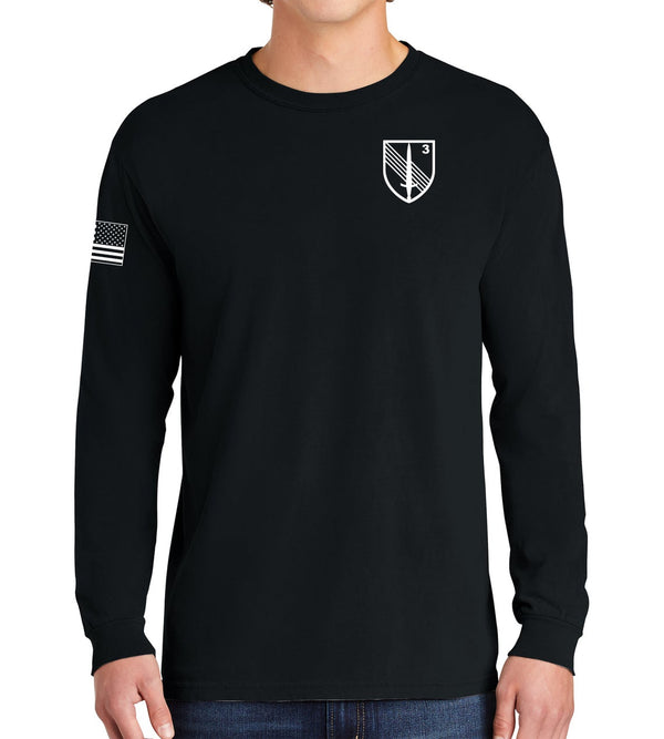 3rd SQDN Crest Long Sleeve 50-50 Unisex Shirt.