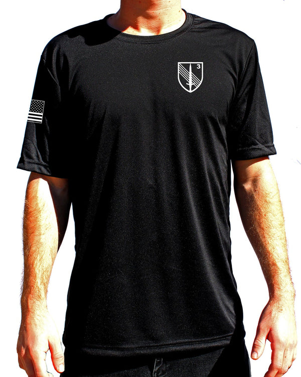 3rd SQDN Crest Polyester Unisex Shirt. Multiple Backs Available