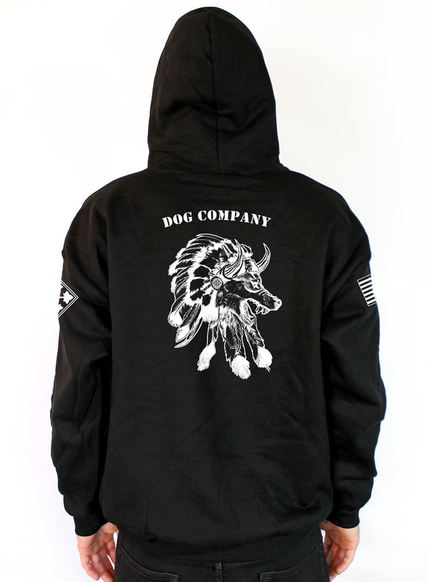 Dog Company Black Unisex Unit Hoodie Sweatshirt. This is NOT approved and can not be worn for PT. *FREE Liaison pick up to base only*