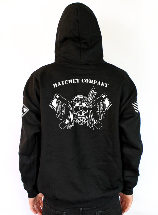 Hatchet Company Black Unisex Unit Hoodie Sweatshirt. This is NOT approved and can not be worn for PT. *FREE Liaison pick up to base only*