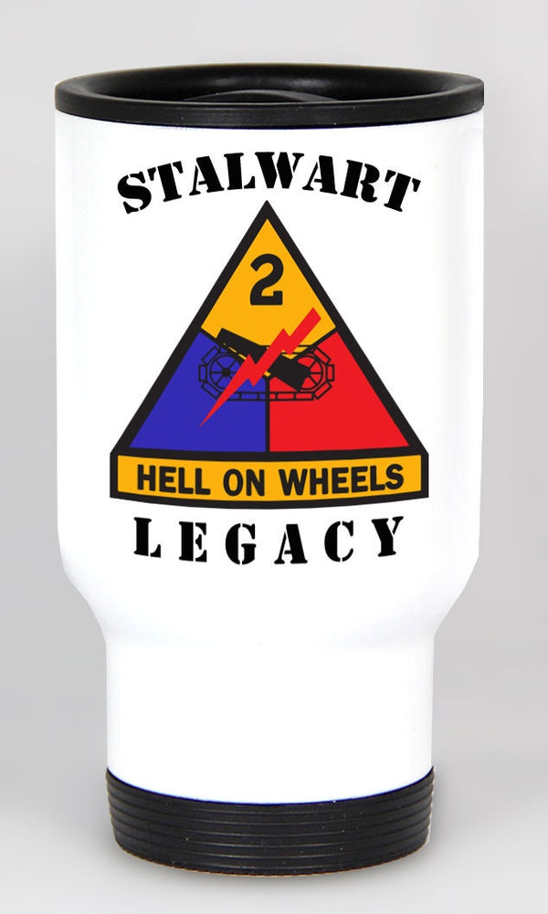 Stalwart 2AD Legacy - White 14 oz Stainless Steel Coffee Travel Mug. *Free Liaison Pick-up only** NO FREE Shipping**