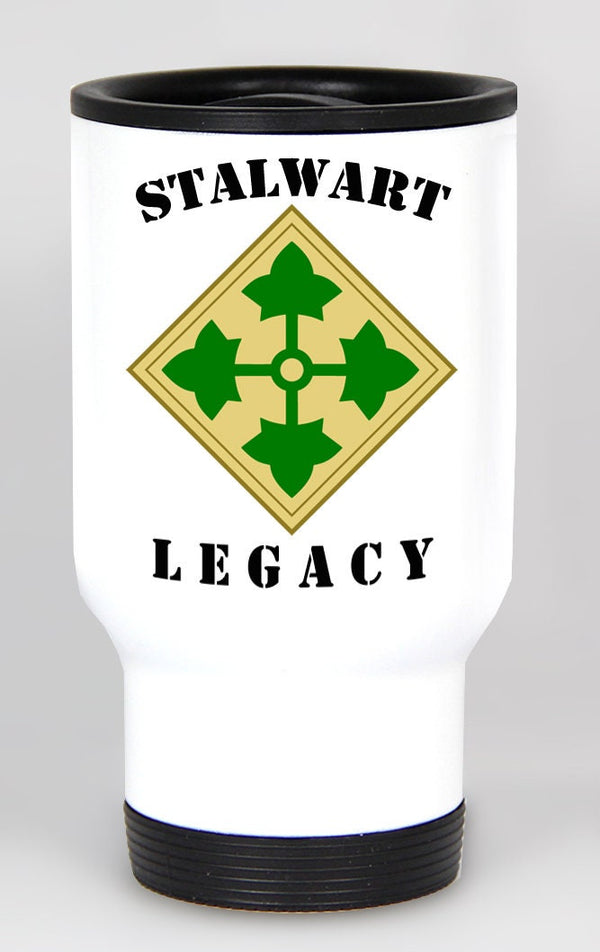 Stalwart 4ID Legacy - White 14 oz Stainless Steel Coffee Travel Mug. *Free Liaison Pick-up only** NO FREE Shipping**