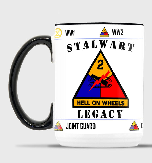 Stalwart 2AD Legacy - White with Black Rim and Handle 15 oz Coffee Mug. *Free Liaison Pick-up only** NO FREE Shipping**