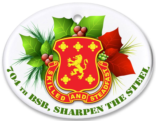 704 th Oval Frosted Glass Sharpen The Steel Crest Christmas Ornament. ** No Free Shipping- Please Read Description Below**