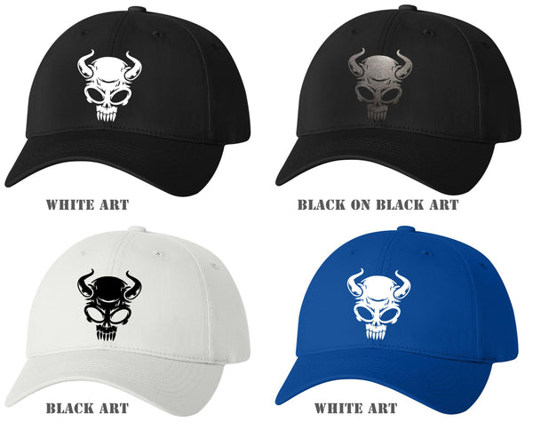 Demon Baseball Caps/Pre-Curved Visor/Multiple Designs and colors/**Free Shipping is for orders being dropped off to Base Only**