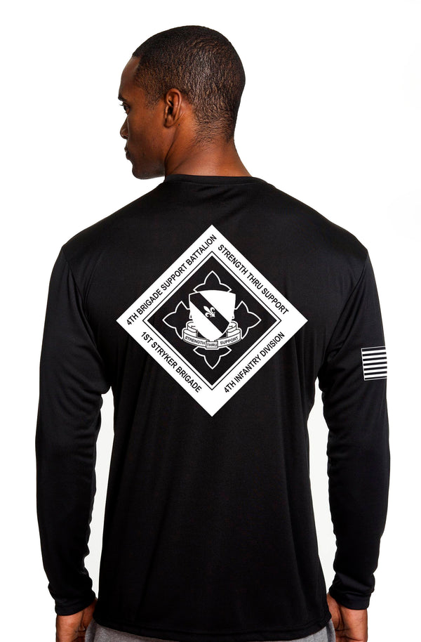 White Long Sleeve PT Performance Unisex Shirt. This shirt is approved for PT. **Free Shipping means for Liaison pick up to base only**