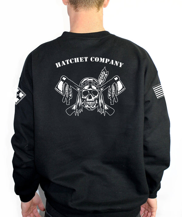 Hatchet Company Black Unisex PT Sweatshirt. This is approved and can be worn for PT. **FREE Liaison pick up to base only*