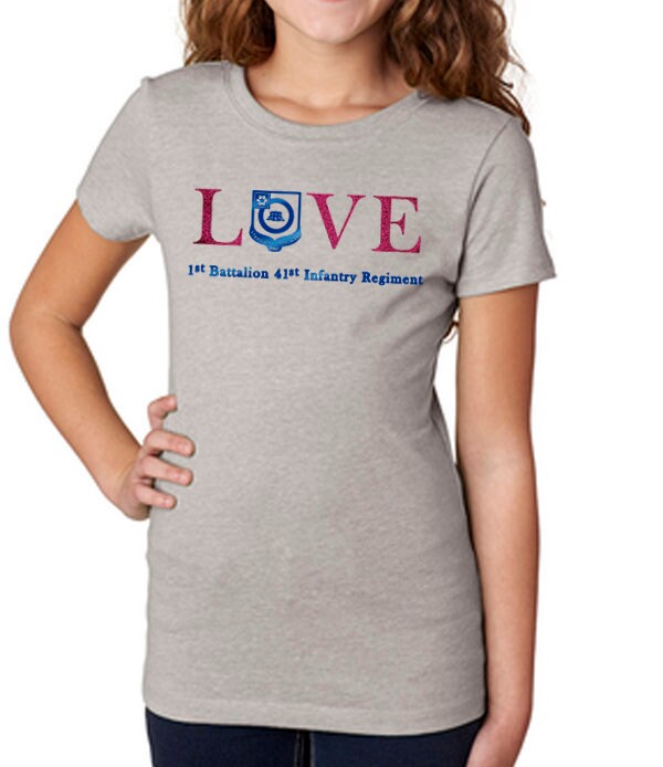 Tweens Gray LOVE Shirt- Pink Glitter/Electric Blue Text. *Free Liaison Pick-up only** NO FREE Shipping**