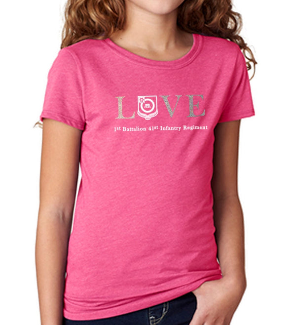 Tweens Pink LOVE Shirt- Multi Glitter/White Text. *Free Liaison Pick-Up only** NO FREE Shipping**