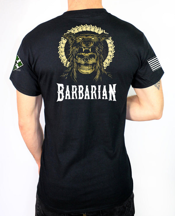 Barbarian Unisex Black PT Shirt. This shirt is approved for PT. *Free Liaison pick up for orders sent to base only*