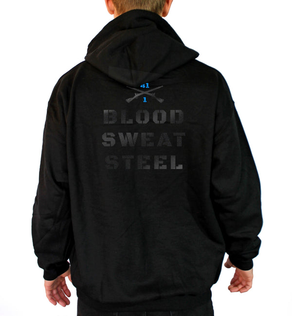 Blood, Sweat and Steel Design on Hoodie. This is NOT approved and can not be worn for PT.*Free Liaison Pick-up only** NO Free Shipping**