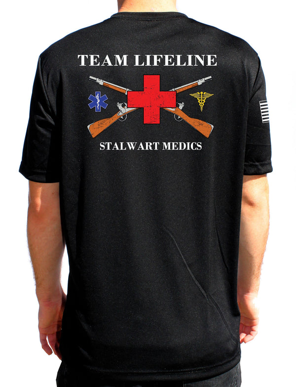 Black Team Lifeline Performance  Unisex  Shirt. This shirt is NOT approved for PT. *Free Liaison Pick-up only- NO Free Shipping*