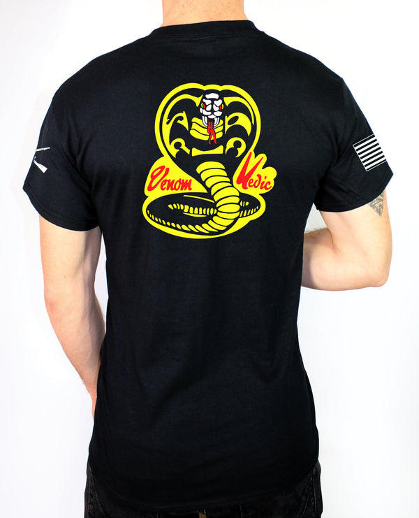 Venom Medic Unisex 50-50 Blend Black PT Shirt. This shirt is approved for PT *FREE Liaison Pick up only***No Free Shipping**