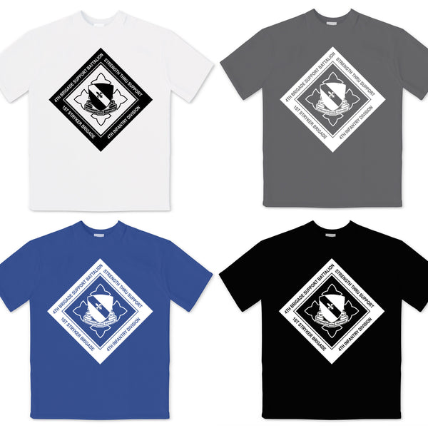 Toddler Shirts with B&W 4th BSB Crest and Comes in Multiple Shirt Colors. . **Free Shipping means for Liaison pick up to base only**