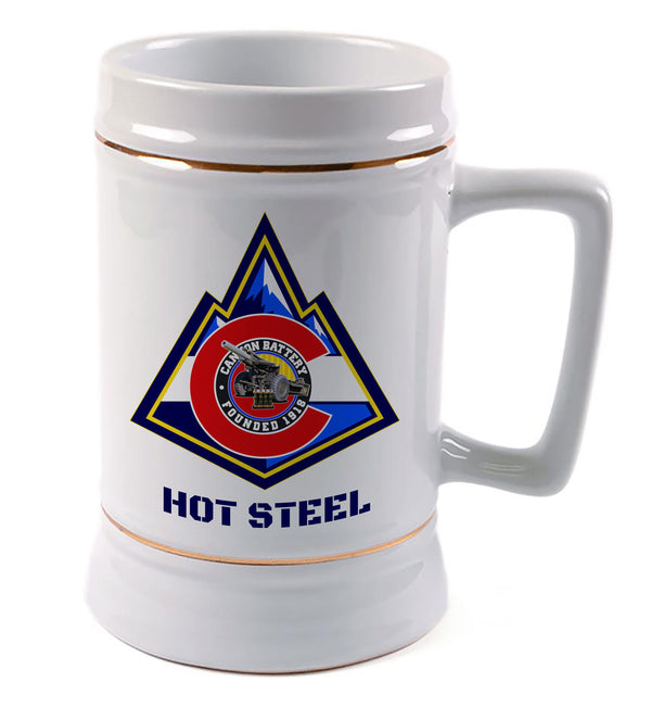 Ceramic Stein with Gold Trim 28 oz..**Free Shipping means for Liaison pick up to base only**