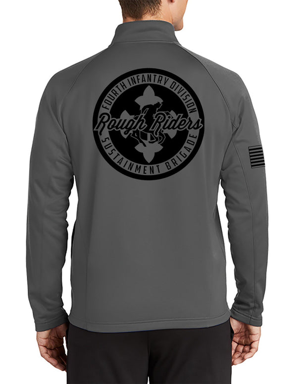 Rough Riders Grey 1/4 Zip Pullover Sweatshirt, Black Design. This sweatshirt is NOT Approved for PT