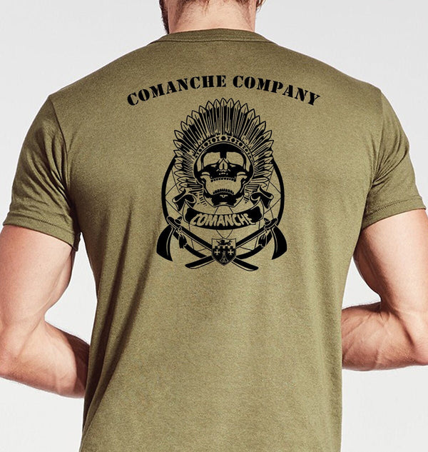 Comanche Company Unisex Tan Shirt. This shirt is Not Approved for PT **FREE Liaison pick up to base only*