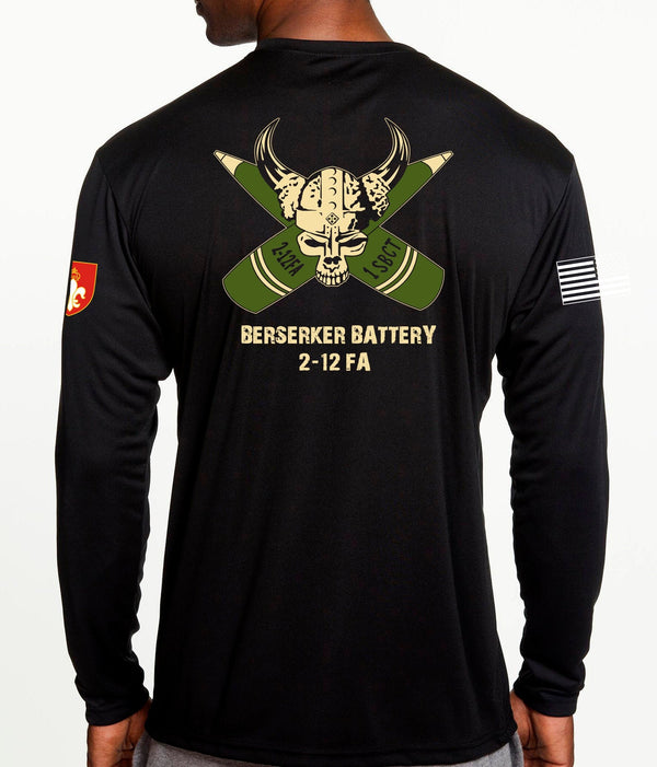 Berserker Black Performance Long Sleeve PT Unisex Shirt. This shirt IS approved for PT *Free Liaison pick up to base only*