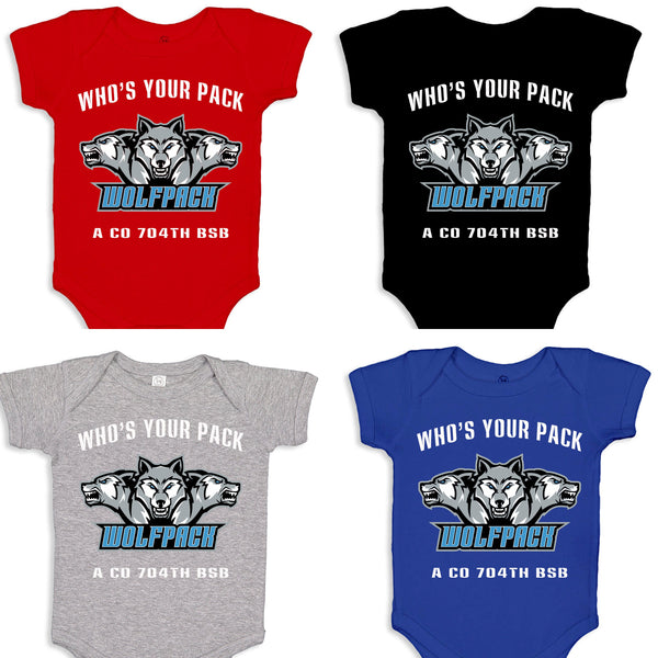 Multiple Colors Wolfpack Baby Bodysuit. ** No Free Shipping- Please Read Description Below**