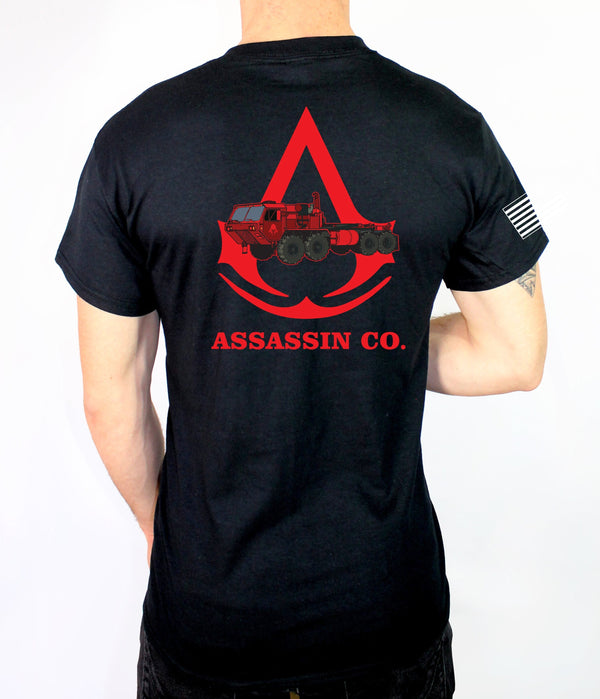 Assassin Co. 50-50 Blend Unisex T-Shirt. This shirt is approved for PT. **Free Shipping means for Liaison pick up to base only**