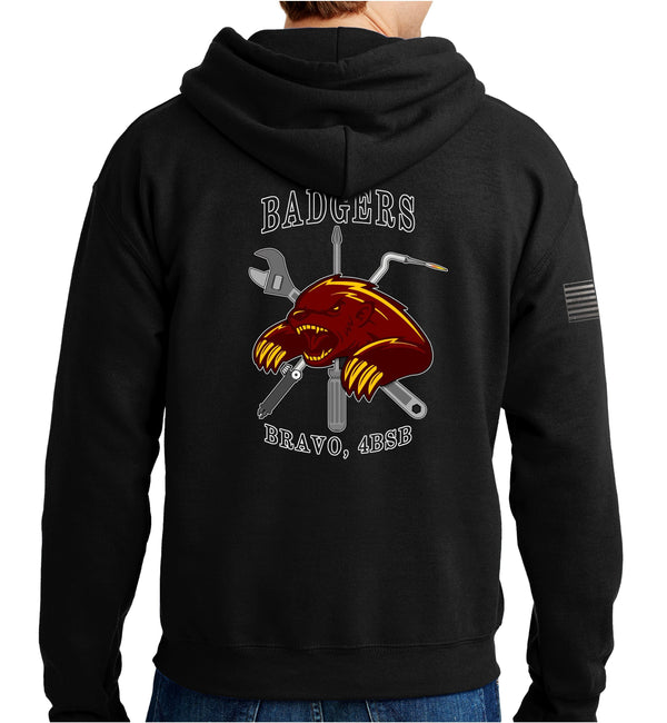 Badgers Unisex Hoodie Sweatshirt. This sweatshirt is NOT approved for PT. **Free Shipping means for Liaison pick up to base only**