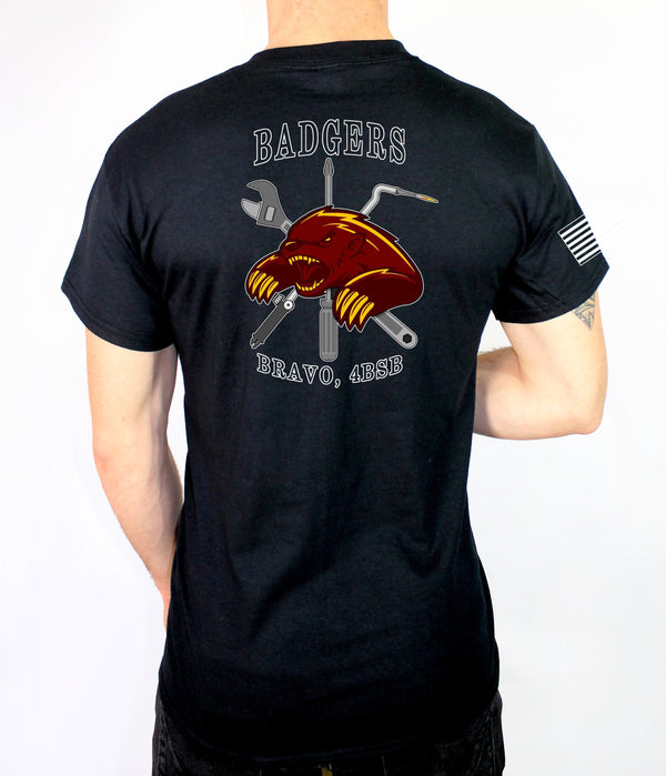 Badgers 50-50 Blend Unisex T-Shirt. This shirt is approved for PT. **Free Shipping means for Liaison pick up to base only**